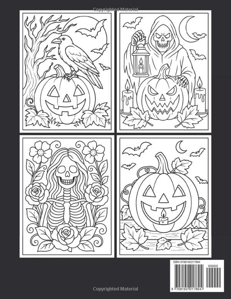 Large Print Halloween Coloring Book: over 50 Simple, Easy, and Spooky Halloween-Themed Coloring Pages for Adults and Seniors with Large Designs for Relaxation and Fun
