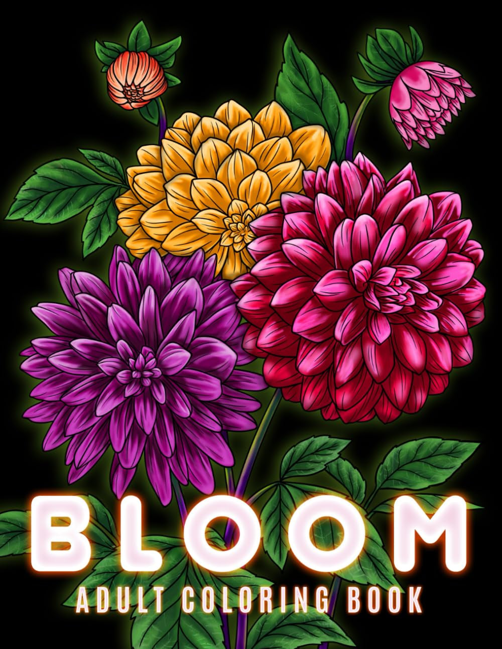 Bloom 100 Page Flowers Coloring Book for Adults: 100 Page Flowers Large Print Coloring Book Beautiful Flowers Designs Easy Large Print Coloring Pages for Adults