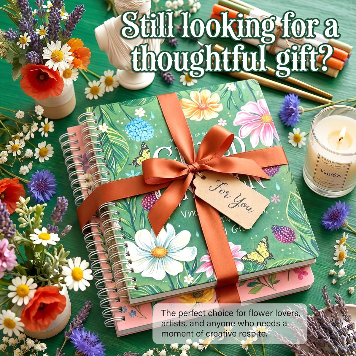 Floral Adult Coloring Books Set of 2, Relaxing Gift for Women