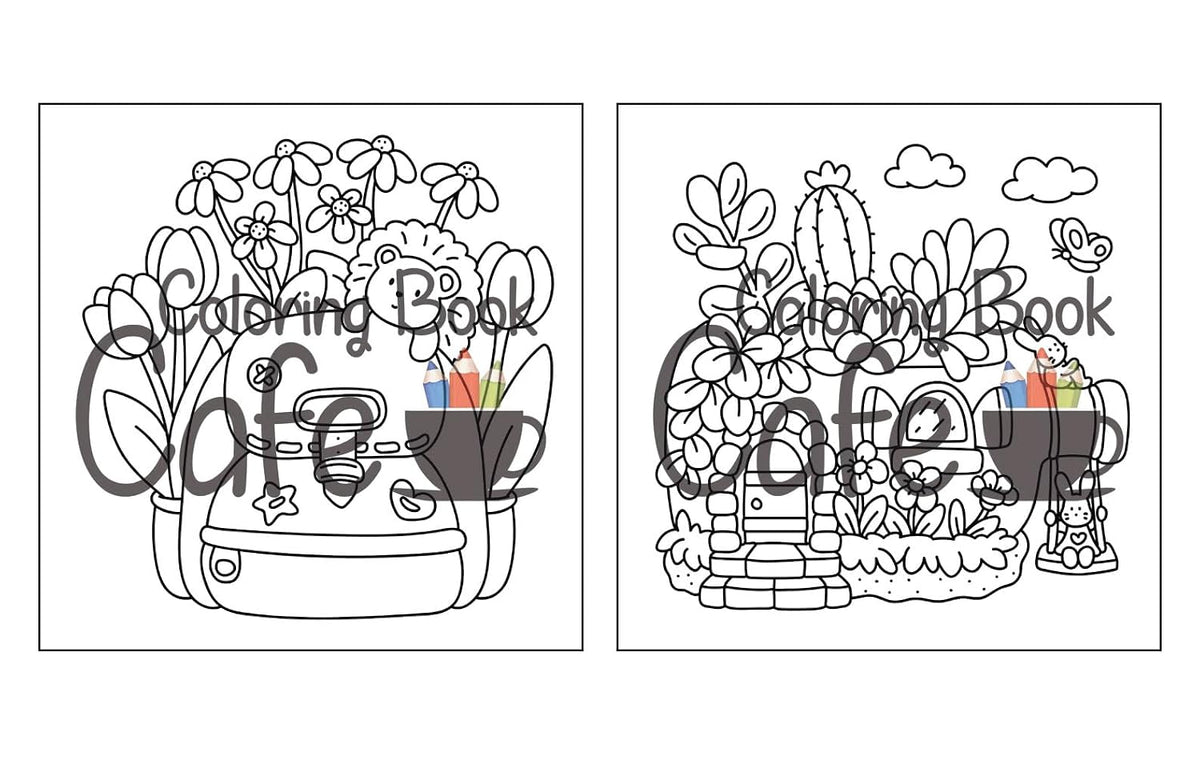 Enchanting Tiny Gardens: A Whimsical Coloring Adventure for Adults and Teens