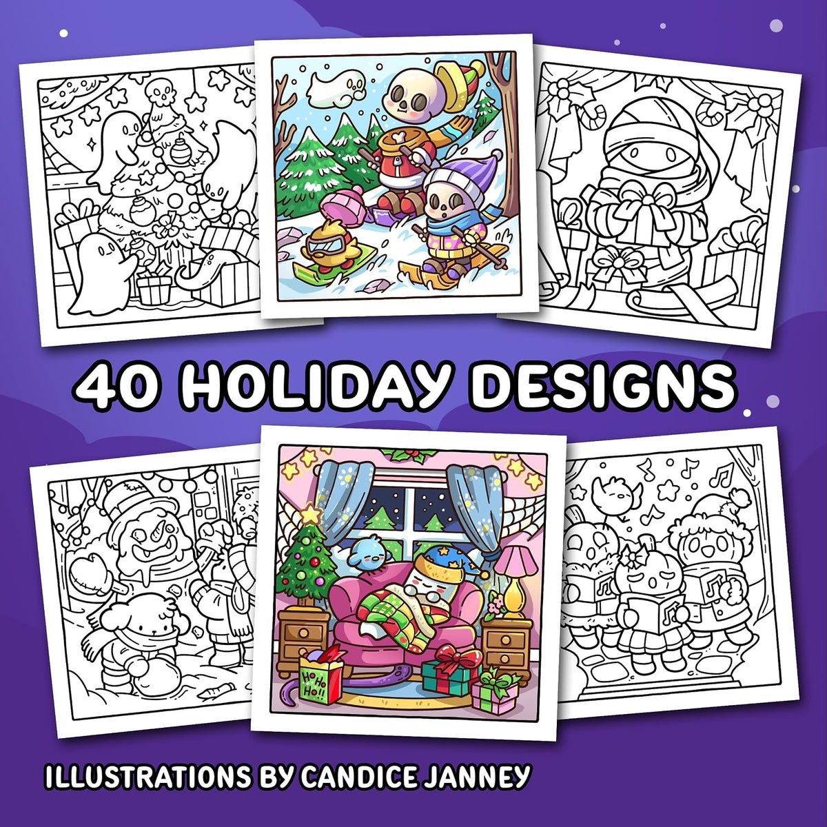 Spooky Christmas: Cute Coloring Book for Adults and Teens with Adorable Characters and Cozy Holiday Scenes for Relaxation (Cozy Coloring Books)