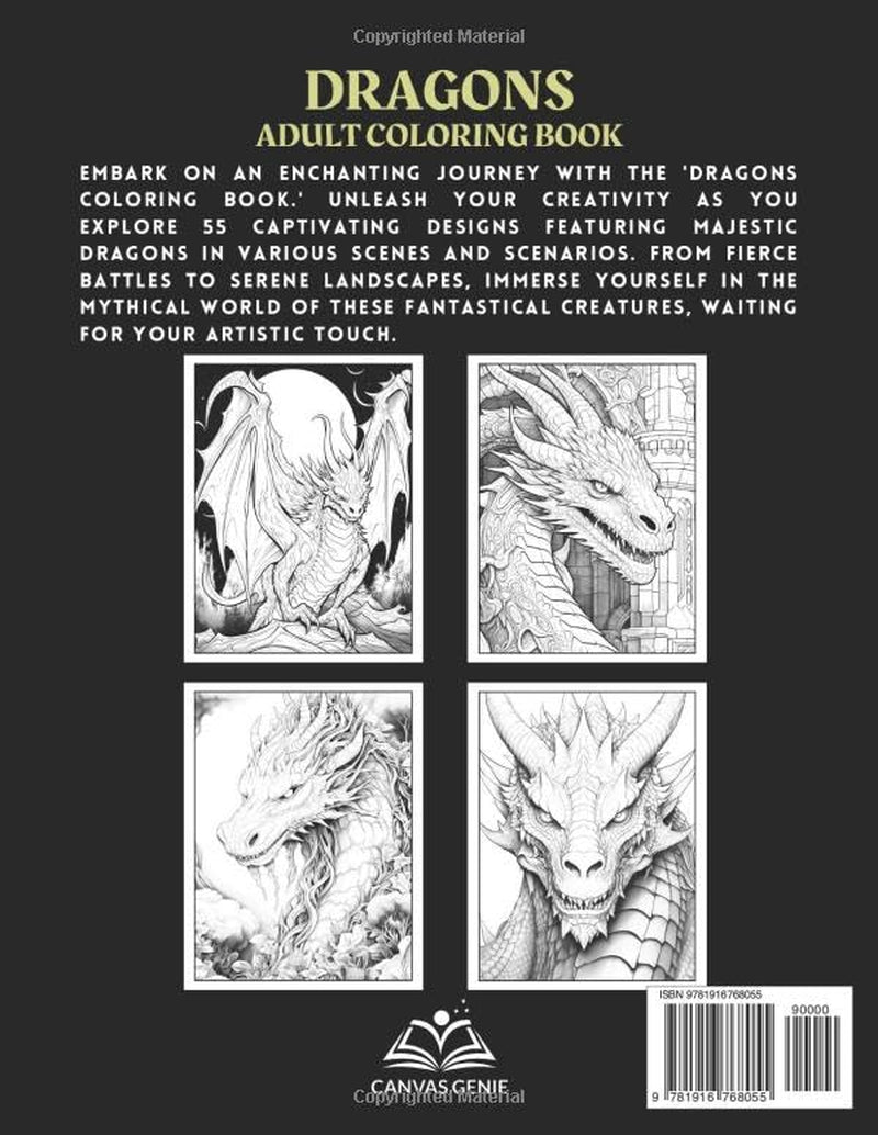 Dragons - Adult Coloring Book: Stress Relief Coloring Book for Adults, Teens and Kids for Relaxation and Anxiety Relief | Calm down with This Spectacular Easy Adult Fantasy Dragon Coloring Book