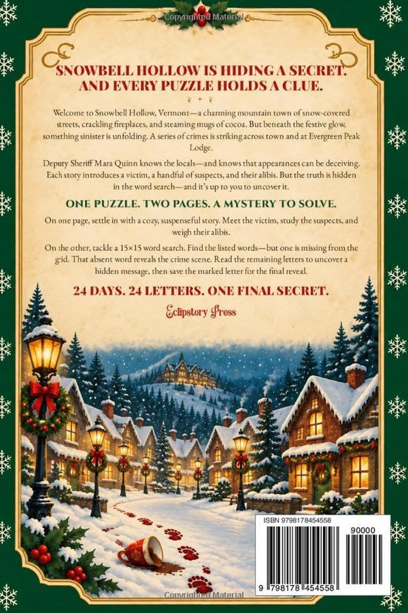 A Christmas Cozy Murder Mystery Word Search: Advent Calendar 2026: Whodunit Word Find Puzzle Book for Adults and Teens