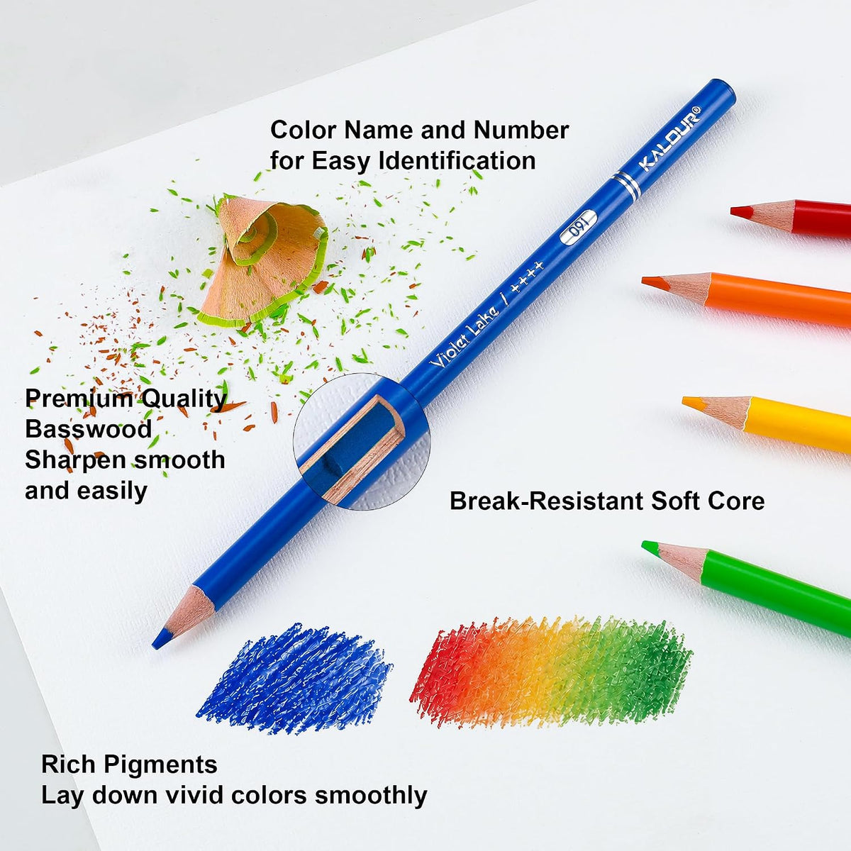 36 Colors Soft Core Colored Pencils Set for Adults & Beginners