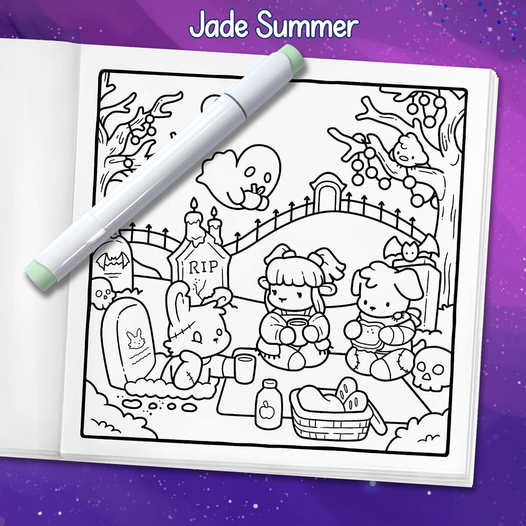 Spooky Places: Cozy Coloring Book for Adults and Teens with Cute and Creepy Hygge Scenes for Relaxation