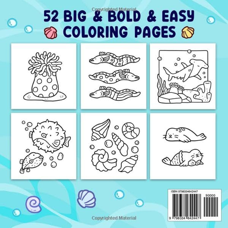 Ocean Scene: Coloring Book for Adults and Kids, Bold and Easy Designs for Relaxation with Sea Life (Bold & Easy Coloring)
