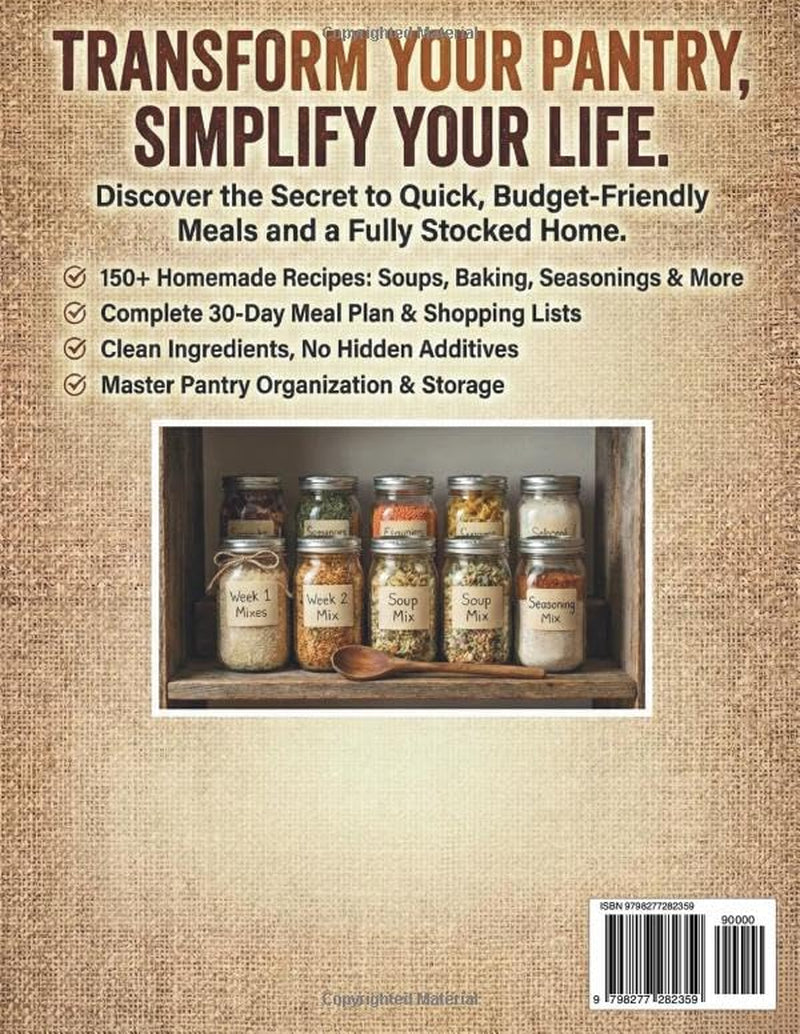 The Ultimate Dry Mix Pantry Cookbook: 150+ Easy, Budget-Friendly Homemade Recipes for Quick Meals, Clean Ingredients, & an Organized Pantry | 30-Day Meal Plan and Shopping List (Pantry Mastery Series)