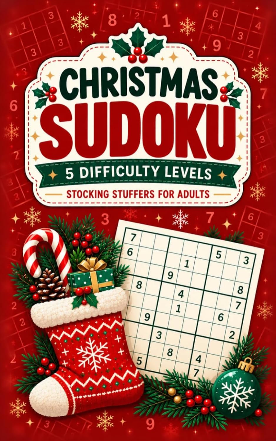 Stocking Stuffers for Adults: Christmas Sudoku: a Fun & Relaxing Holiday Puzzle Book for Men and Women