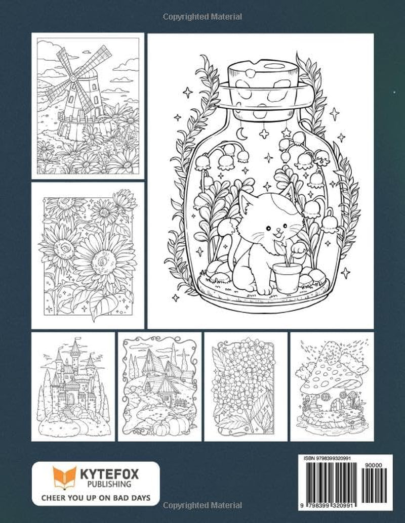 Stress Relief: Adult Coloring Book with Animals, Landscape, Flowers, Patterns, Mushroom and Many More for Relaxation