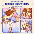 Aesthetic Girl Winter Snapshots: Cute, Cozy & Girly Coloring Book for Adults and Teens with Christmas Scenes & Bold, Easy Panel Designs (Aesthetic Girl - Cozy Moments)