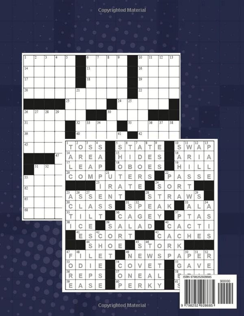 Easy to Medium Crossword Puzzle Book for Adults: Large Print Crossword Puzzles for Adults & Seniors – from Easy to Medium, 90 Puzzles with Answer Key