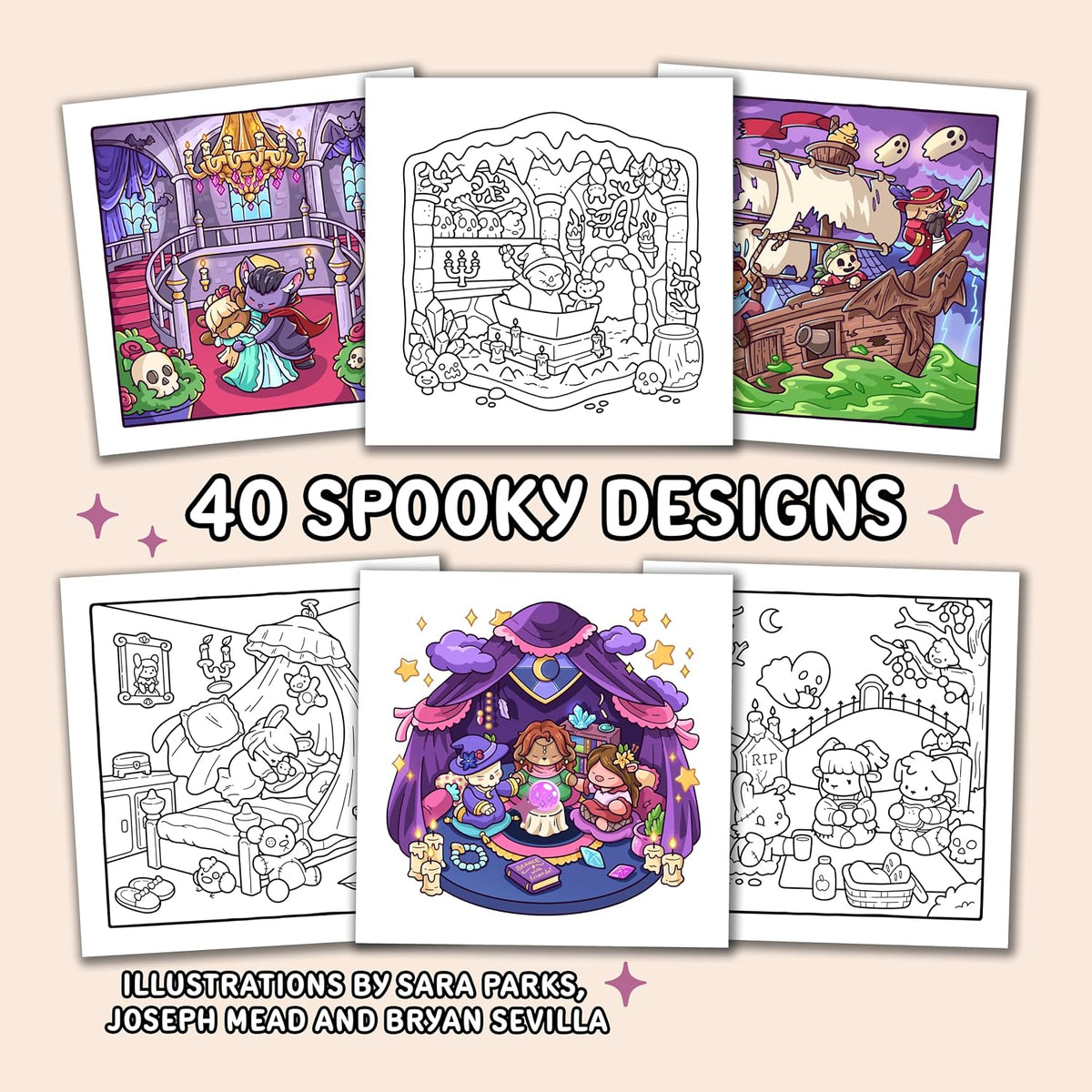 Spooky Places: Cozy Coloring Book for Adults and Teens with Cute and Creepy Hygge Scenes for Relaxation