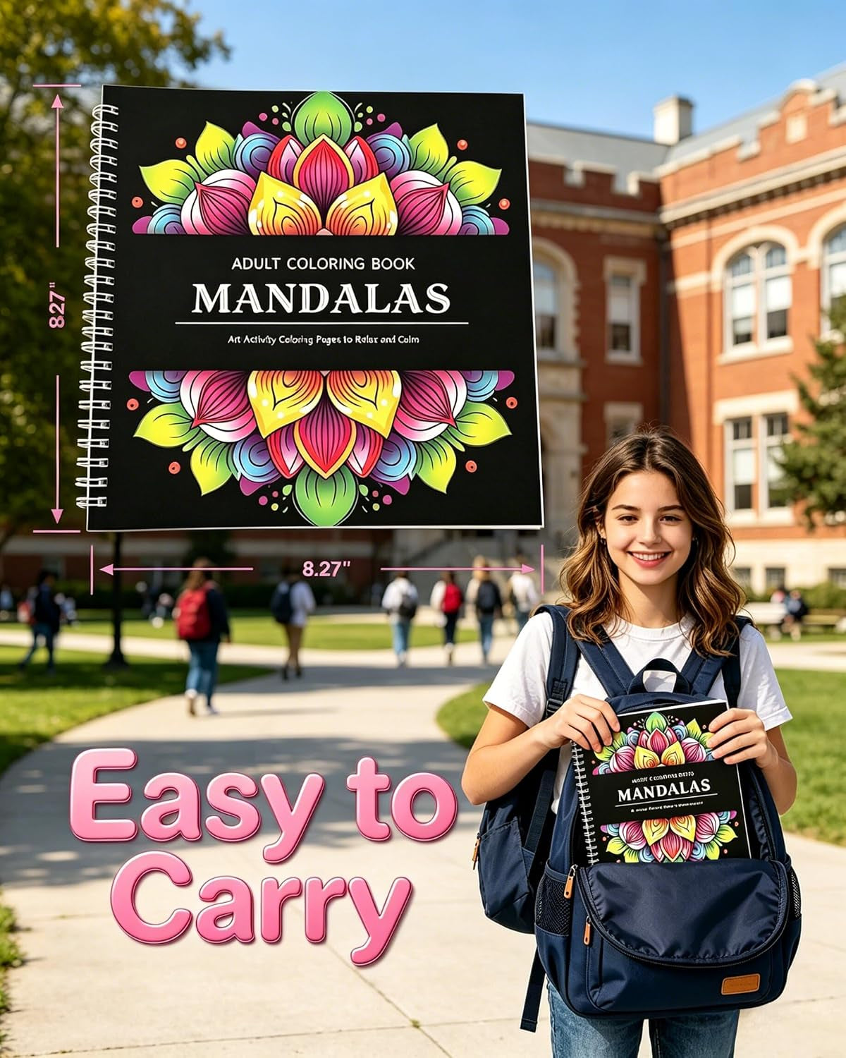Mandala Coloring Book for Adults Spiral Bound 120GSM Thick Paper