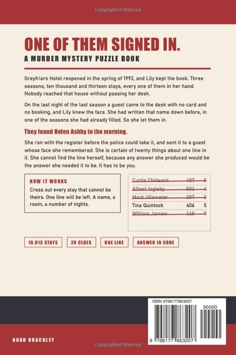 Lily Let the Killer In: 10,013 Suspects. a Murder Mystery Puzzle Book for Adults