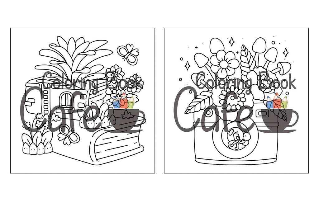 Enchanting Tiny Gardens: A Whimsical Coloring Adventure for Adults and Teens