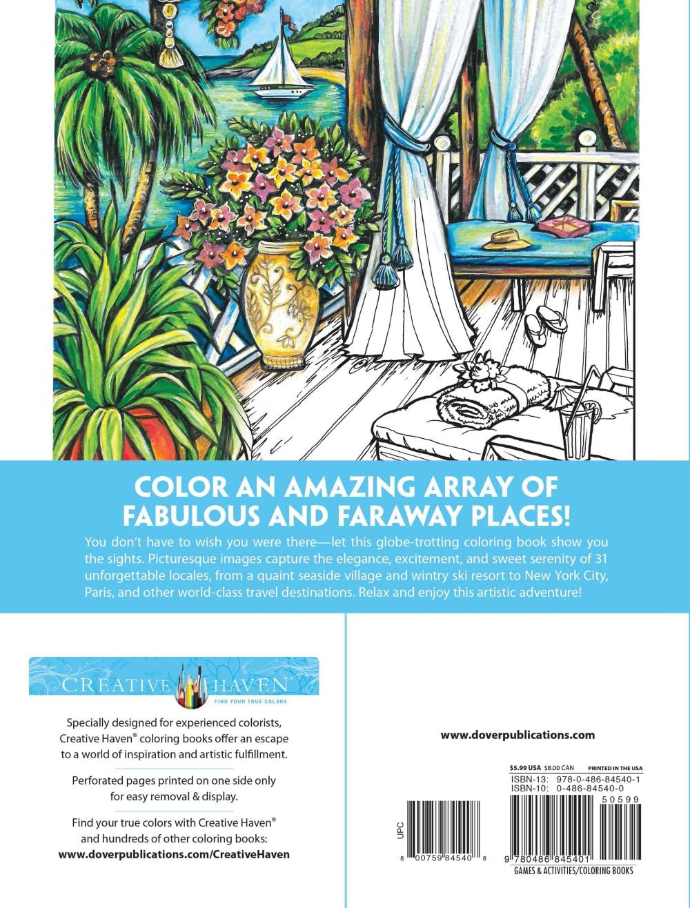 Creative Haven Wish You Were Here! Coloring Book (Adult Coloring Books: World & Travel)